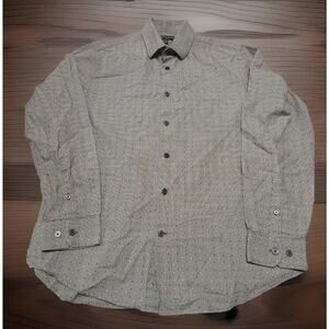 Express Modern Fit Dotted Dress Shirt Gray Men’s M 15-15.5